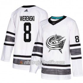 Män Ishockey Columbus Blue Jackets tröja Zach Werenski 8 Vit 2019 All-Star Adidas Authentic